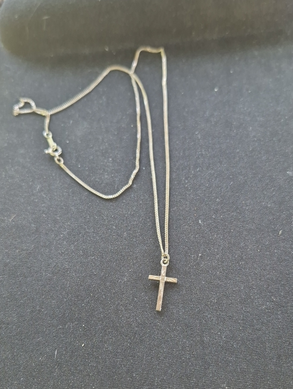 Delicate 925 Silver Cross Pendant 18 In Necklace - Women Jewelry